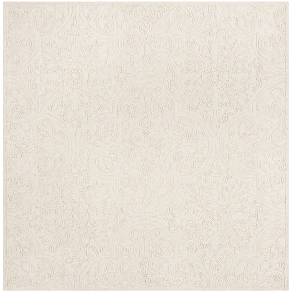 SAFAVIEH Trace Collection 6' Square Ivory TRC101C Handmade Premium Wool