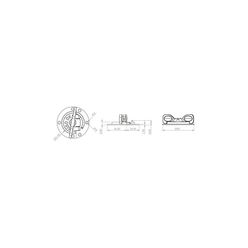 SO-TECH® Swivel Bolt Diameter 61 mm, Brass-Plated Steel, Worktop Connector,