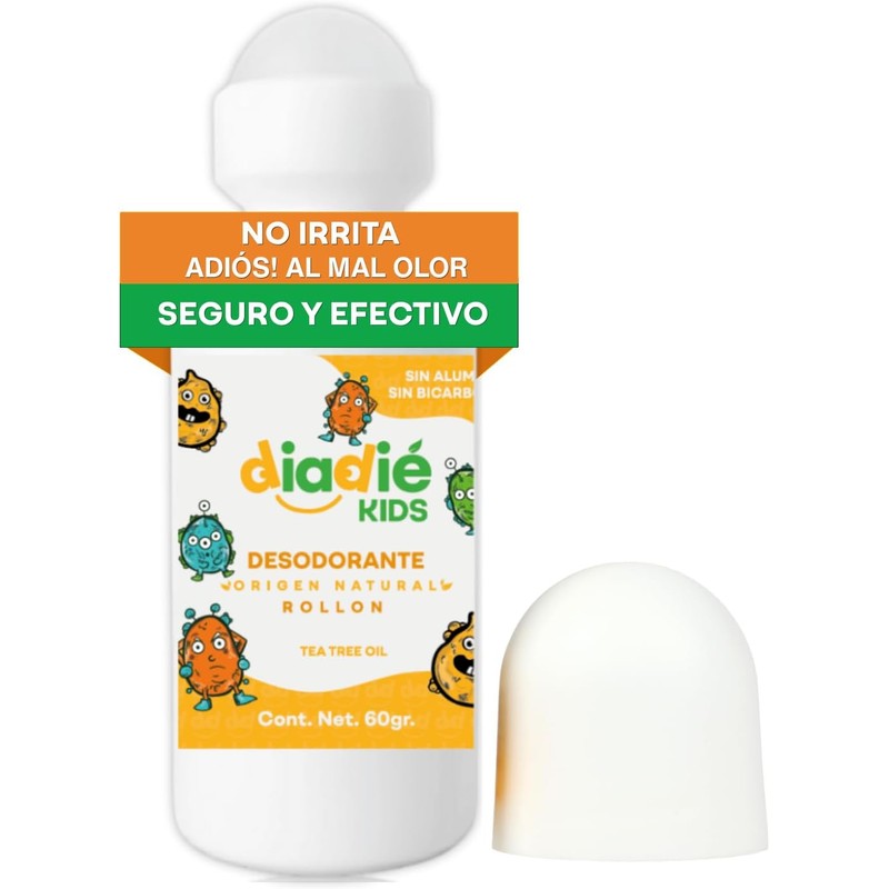 DIADIE KIDS Desodorante natural para Niños, Rollon 1 Pza