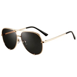 EYERNO Mirrored Aviator Sunglasses For Men Women Fashion Designer UV400 Sun Glasses(Gold/Black)