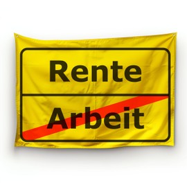 Retirement Flags as Farewell Gift for Retirees/Place Sign Motif/Weatherproof/Eyelets at the Top Hem/Outdoor and Indoor Use/100% Polyester (Retirement, S)