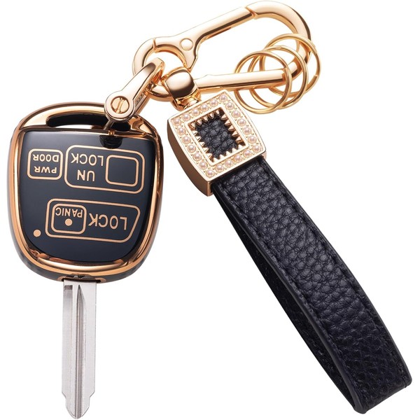 CACARLIKE for for Lexus Key Fob Cover with Leather Lanyard,
