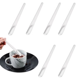 Dinner Spoon, Set of 6, Ice Spoons, Tea Spoons, 304 Stainless Steel, Stylish, Dinner Spoon, Gold, Silver, Total Length: 4.7 inches (12 cm) (Silver)