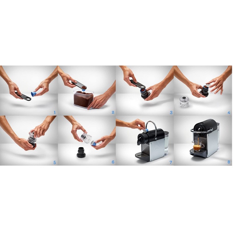BLUECUP Reusable Capsules Nespresso, Refillable Pods Compatible with Nespresso Machines