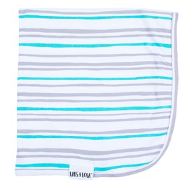Lars & Lola Baby Swaddle Blanket, Newborn Swaddle Receiving Blanket for Baby Boy and Baby Girl, Unisex Swaddle Baby Wrap, Soft Baby Blanket, Baby Essentials, 31.5 x 31.5 inches - Mint Stripe