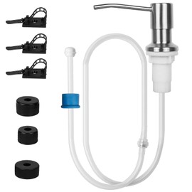 Soap Dispenser for Kitchen Sink Set,Sink Soap Dispenser Pump with 47" Soap Dispenser Extension Tube Kit,Stainless Steel Countertop Soap Dispenser for Kitchen Bathroom (Brushed Nickel)