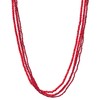 COOLSTEELANDBEYOND Red Crystal Beads Long Necklace Statement, Multi-Strand For Women,