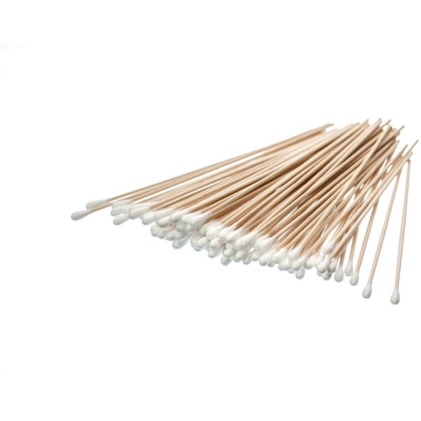 SE 6" Cotton Swabs with Wooden Handles (4 Pack of 100) - CS100-6-4