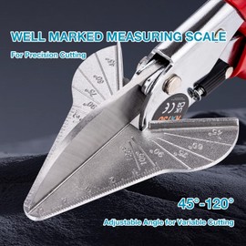 KATSU Multi-Function Gasket and Pipe Mitre Shears Kit 45 to 120 Degree Multi Angle Trim Cutter for Cutting PVC Plastic Rubber Gasket, Soft Wood, Packed in Plastic Carry Case