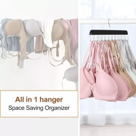 TOPIA HANGER Bra Hanger for Closet, 2 Pack Tank Top Hangers 20 Hooks Capacity Closet Organize