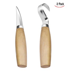 iPobie 2 Pcs Wood Carving Tool Set, Wood Carving Tools Include Hook Tool and Whittling Tool, Suitable for Beginners/Roughing