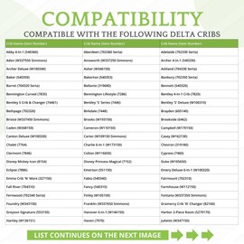 Full-Size Conversion Kit Bed Rails Compatible with Delta Children Convertible Cribs - Solid Wood Rail #0050 - Toddler and Adult Bed Rail for Full-Size Beds - Baby Furniture (Moonstruck Grey - 1351)