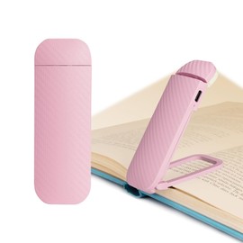HEMONNKAM Reading Book Light, Clip on Reading Light, Rechargeable Reading Light, Book Lights for Reading at Night in Bed, Reading Lights for Books in Bed, Book Reading Light Clip, Pink