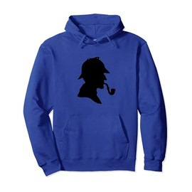 Famous Sherlock Holmes detective silhouette hat pipe book Pullover Hoodie