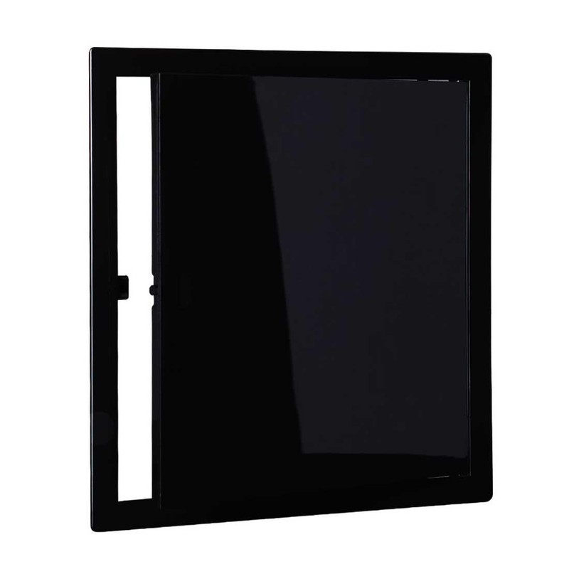 Plasterboard Access Panel Black 100x100mm Soft Closing Polished PVC