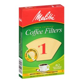 Melitta #1 Cone Coffee Filters, Natural Brown, 40 Count (Pack of 12)