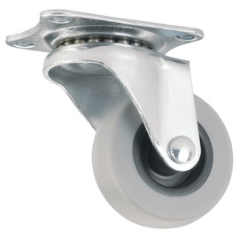 TPR Rubber Caster Wheel with Swiveling Top Plate - 2-Inch - 90 lb. Load Capacity - Non-Marking for Use in Hospitals, Food Service, & Other Institutional Applications