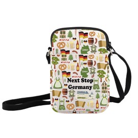 JXGZSO Germany Trip Gift Next Stop Germany Cosmetic Zipper Bag Germany Travel Pouch Germany Vacation Makeup Bag Tourist gift, Next Stop Germany Crossbody