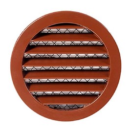 100mm / 4 inch Air Vent Cover - Round Soffit Vent - Louvered Ventilation Grille with Mesh - Aluminum Brown
