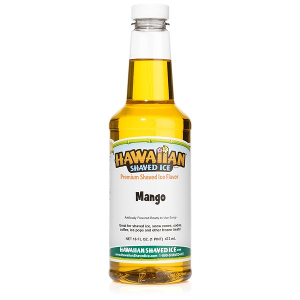 Hawaiian Shaved Ice Syrup, Mango, Pint