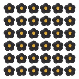 PATIKIL 60 Pcs Flower Iron on Patches, Embroidered Sew on Applique Repair Patch for Backpacks Clothing Shoes Hats DIY, Black