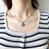 Layered Initial Necklaces for Women Paperclip Chain Necklace Silver Heart