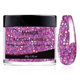 Mnk66 Acrylic Powder Professional Clear Pink Nude Milky White Acrylic Nail Powder for Nail Extension, French Nail Art 3D Flowers, Nail Carving, Beginner (YSJF019-30g)