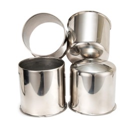 DewFlew 4Pcs 4.25" Push Through Wheel Center Caps Stainless Trailer Hub Cap for Truck SUV RV Wheel Rim, Combination of 2 Closed-End and 2 Open Ended Wheel Hub Covers (Fit 4.25" Bore Chrome)