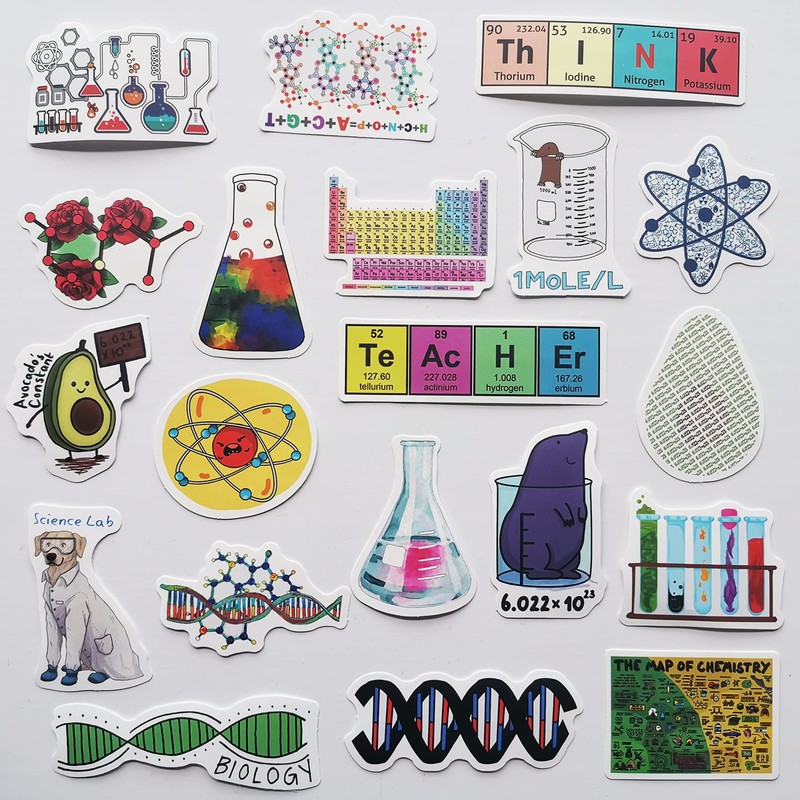 MiroSan 50Pcs Student Science Chemistry Stickers Physical & Chemical Change