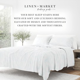 Linen Market 4 Piece Full Bedding Sheet Set (Aqua Vine) - Sleep Better Than Ever with These Ultra-Soft & Cooling Bed Sheets for Your Full Size Bed - Deep Pocket Fits 16" Mattress