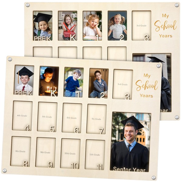 Qunclay 1 Pack School Years Picture Frame Pre-K to 12