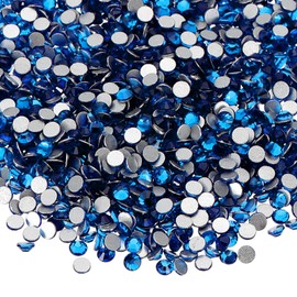 PATIKIL 4320Pcs SS6 Round Flatback Crystal 2.0-2.1mm Glass Rhinestones Gems Diamonds for DIY Crafts Clothes Shoes Nail Art Decoration, Blue