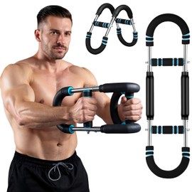Adjustable Power Twister Bar – 60–100lb Resistance Arm, Chest & Forearm Strength Trainer | Portable Upper Body Workout Equipment for Home & Travel