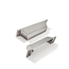 ZAUYX 10 Pack 2-1/2 Inch Center to Center Brushed Nickel Cabinet Cup Pulls Satin Nickel Kitchen Hardware Channing Cup Pulls Drawer Handles Knobs 2.5 inch Hole Center
