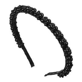 Mabor Pearl Headbands for Women Girls Comfortable Elegant Headbands Black Faux Pearl Fancy Head Band for Teen Girls Hair Styling Accessories