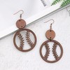 QIAOLEHUI Geometric Wooden Baseball Rugby Earrings Retro Hollow Out Baseball