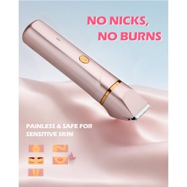 Bikini Trimmer for Women 2-in-1 – Rechargeable Electric Razors for Women, Painless Electric Shaver for Bikini, Underarm, Legs, Arms – IPX7 Waterproof, Compact Travel Design