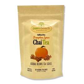 Pumpkin Spice Chai Tea (Caffeine Free) - Herbal Blends Tea Series by Palm Beach Herbals (30 Tea Bags) 100% Natural