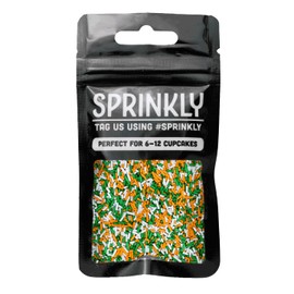 SPRINKLY - Matt Sugar Strands - Orange, White & Dark Green - 30g