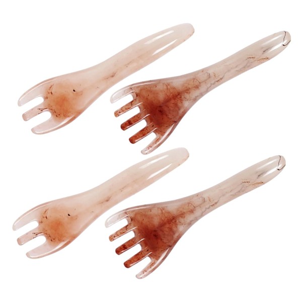 Ipetboom 4pcs Head Scalp Massage Comb with Three Pronged Design