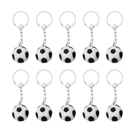 10pcs Soccer Pendat Keychain Mini Football Key Ring Novelty Key Chain Decorative Bag Backpack Purse Charm for Women Men