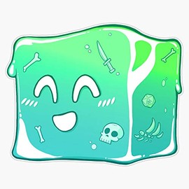 Magnet Giggly Gelatinous Cube - Cute D&D Adventures Magnet Bumper Sticker Car Magnet Flexible Reuseable Magnetic Vinyl 5"