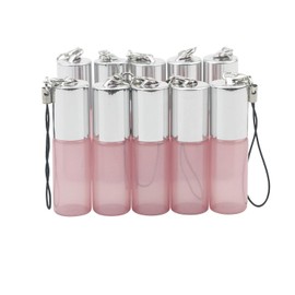 Newzoll 10Pcs Glass Roll-on Bottles 5ml 1/6oz Pink Pearly Roller Vials for Essential Oils Fragrance Perfume Aromatherapy Lip Balms