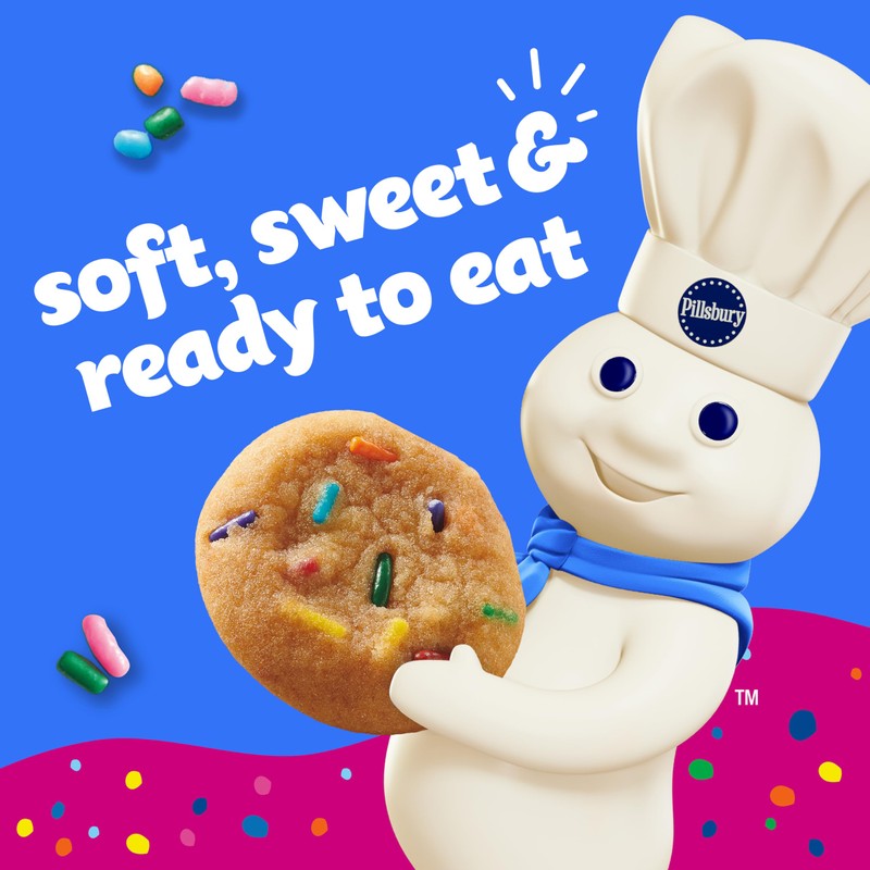 Pillsbury Mini Soft Baked Cookies, Funfetti, Snack Bags, 10 Ct,