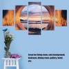 5PCS Frameless Canvas Painting Seaport Pattern Wall Art Picture for