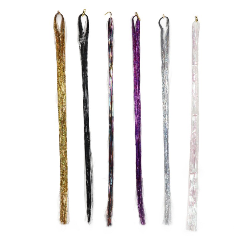 Hair Tinsel Kit Colorful Shiny Glitter Strands Portable Fairy Hair