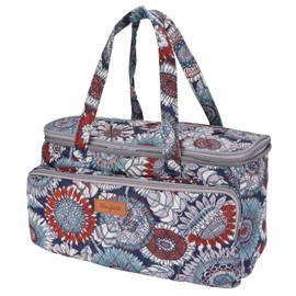 Hanfetch Yarn Bag-Large Size-Yarn Storage Organizer with Grommets-Portable Crochet Bag for Yarn Skeins-Crochet Hooks-Knitting Needles -Other Accessories (Sunflower)