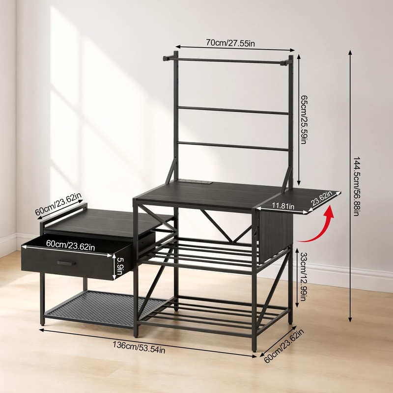3D Printer Stand with Filament Storage Rack, Integrated Heavy Duty