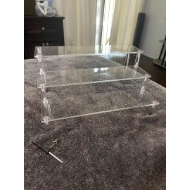 M-sorflly Acrylic Display Risers,Clear Shelf 3 Tier Cupcake Display (12x8x6Inch)