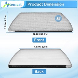 Attemart RV2820YE Replacement Mop Pads for Shark AV2800ZE AV2820S AV2810YS RV2820ZE RV2820AE AV2820AE PowerDetect Never Touch Pro Robot Vacuum Washable Reusable Microfiber Mopping Pads, 6 Pack